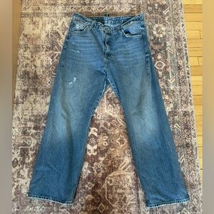 Zara low rise baggy jeans mid wash adjustable